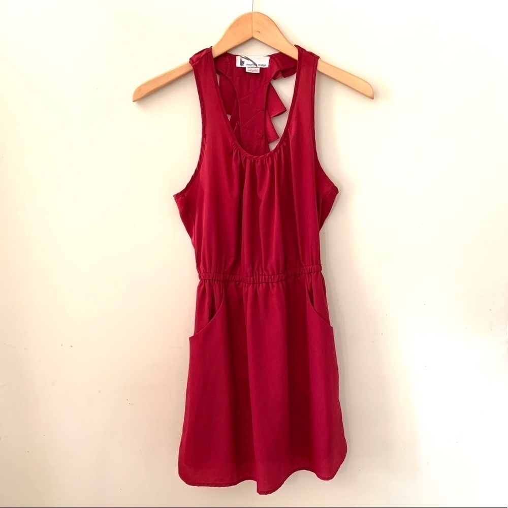 Imaginary Voyage Racerback Ruffle Dress Pockets S